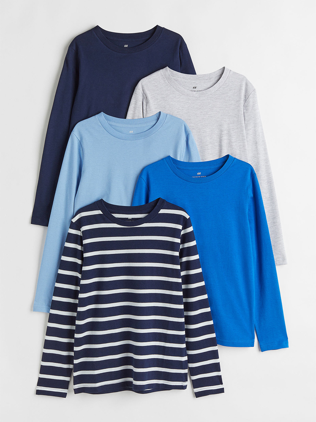 

H&M Boys Grey & Blue 5-Pack Jersey Tops