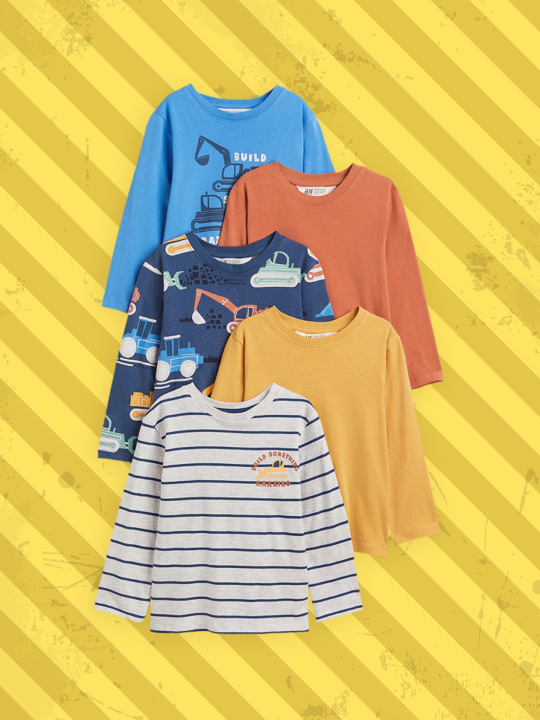 

H&M Boys 5-pack cotton jersey tops, Blue