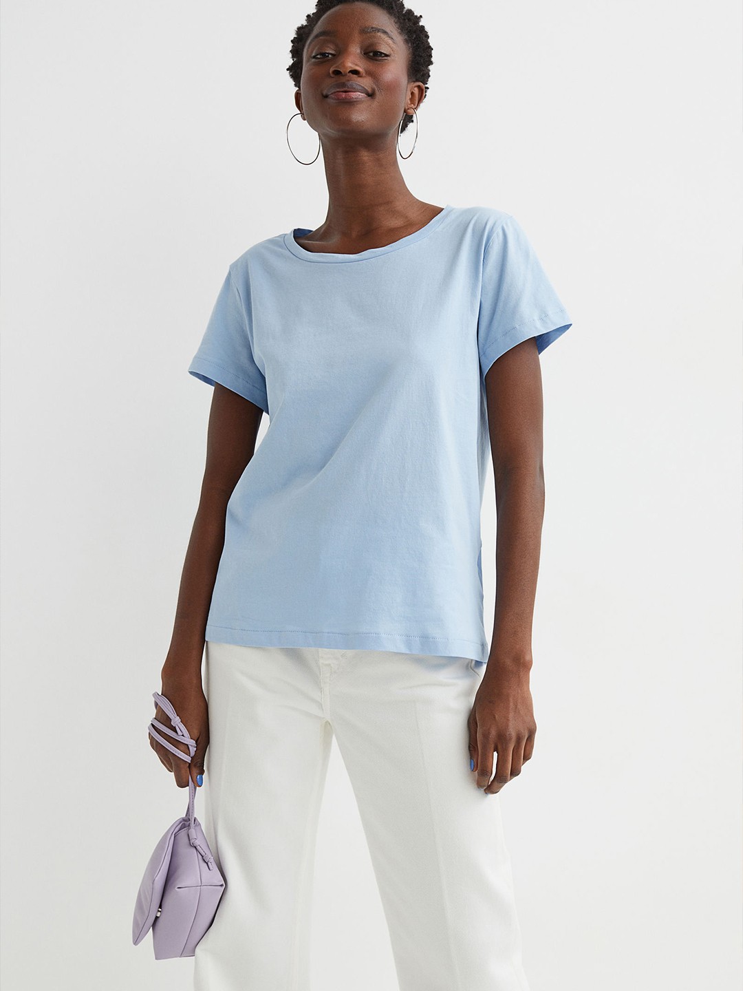 

H&M Woman Blue Cotton T-shirt
