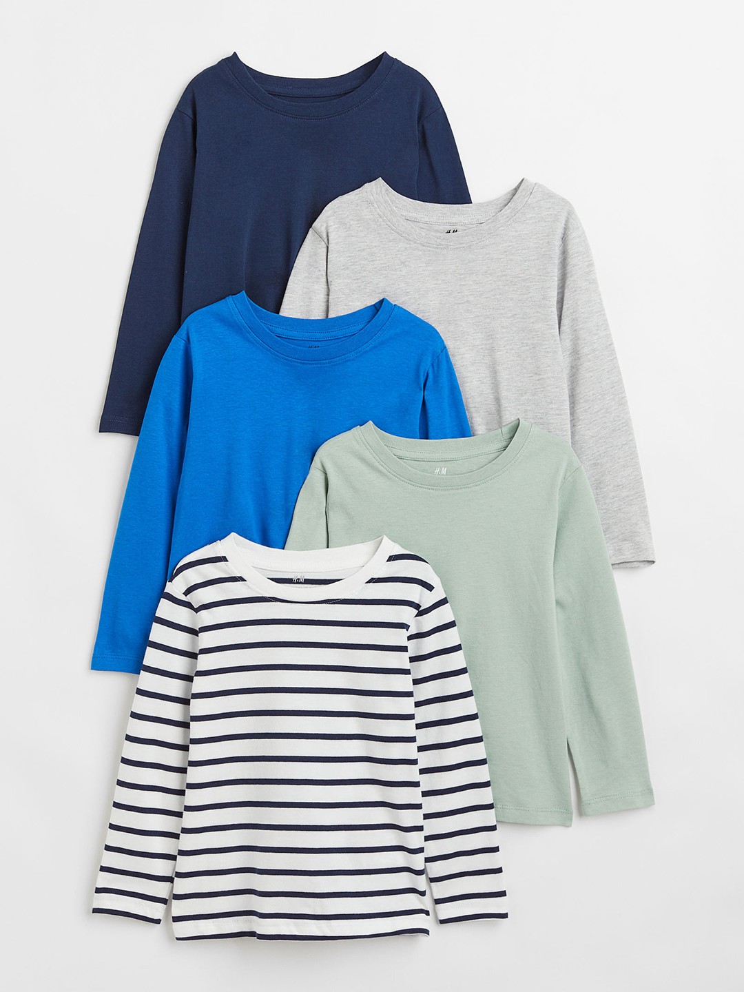 

H&M Girls Pack Of 5 Jersey Tops, White