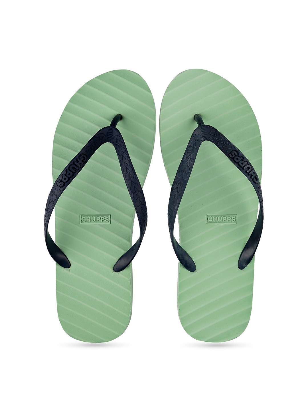 

CHUPPS Men Green & Navy Blue Rubber Sustainable Thong Flip-Flops
