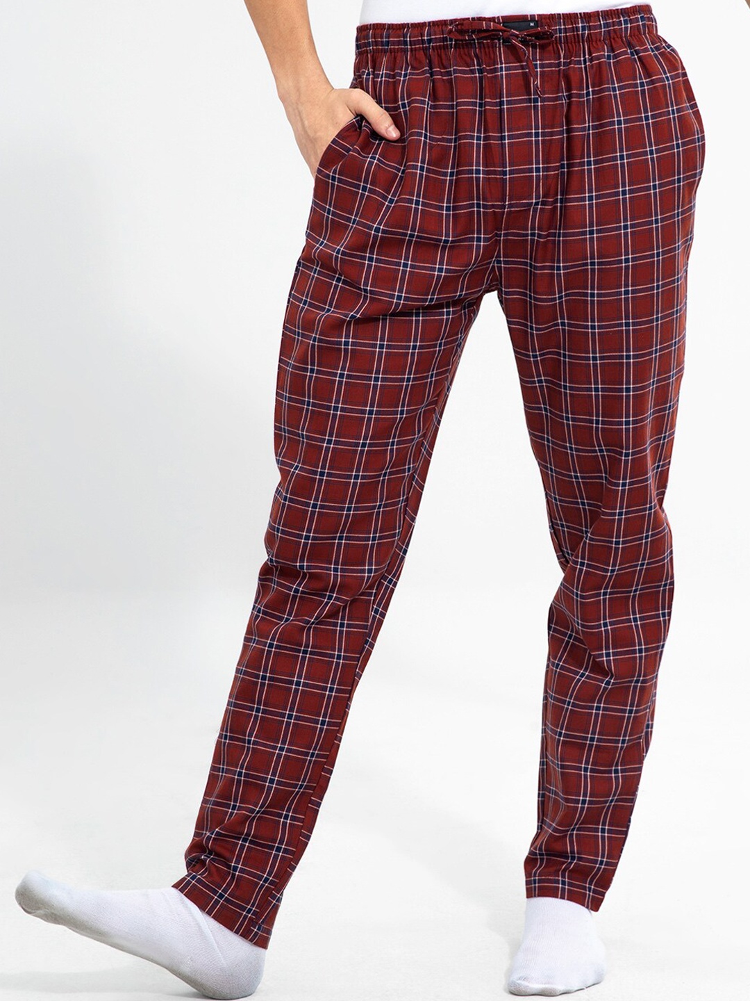 

Snitch Men Red Checks Printed Regular Fit Pyjama