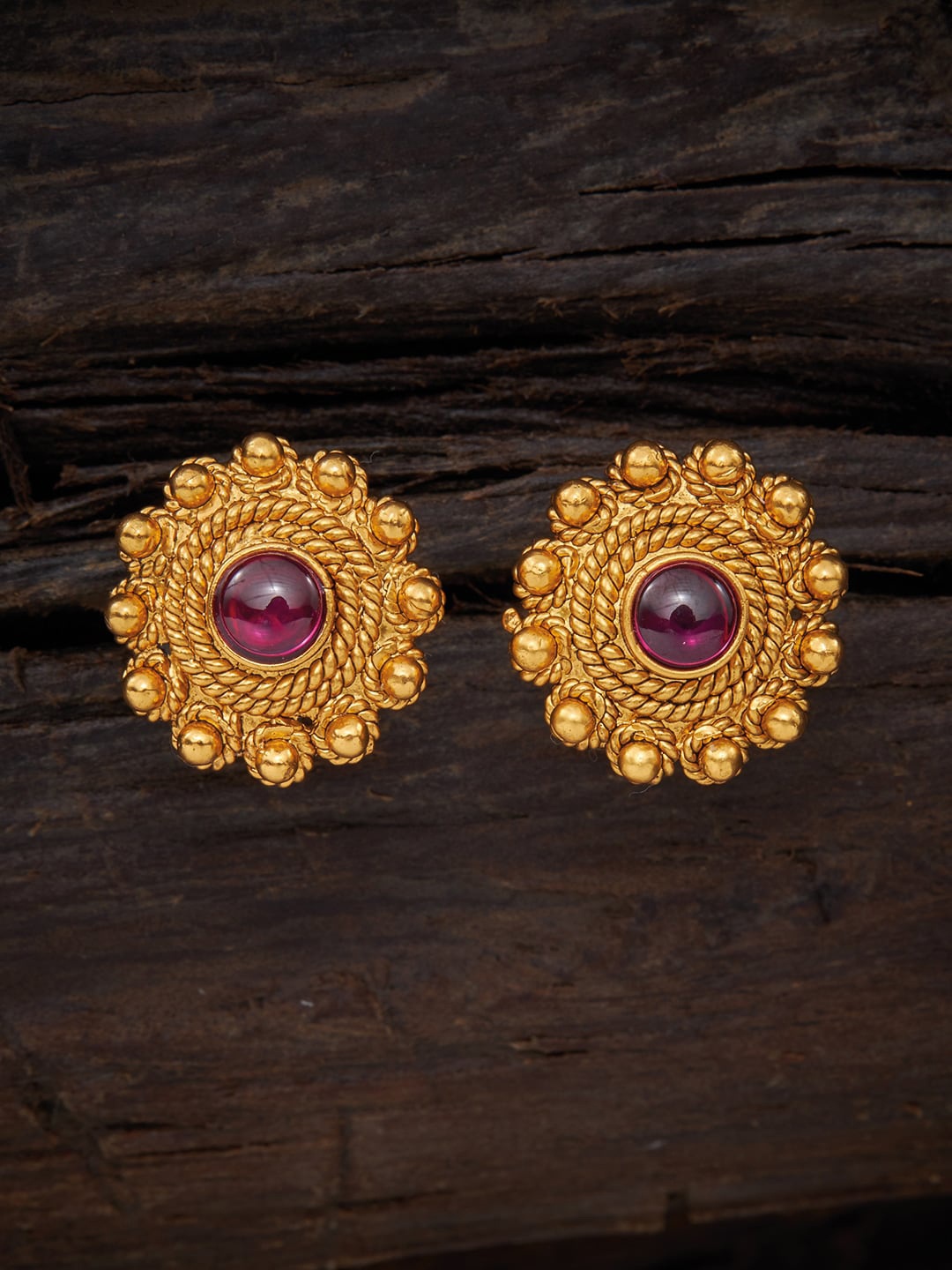 

Kushal's Fashion Jewellery Gold-Toned Antique Studs Earrings