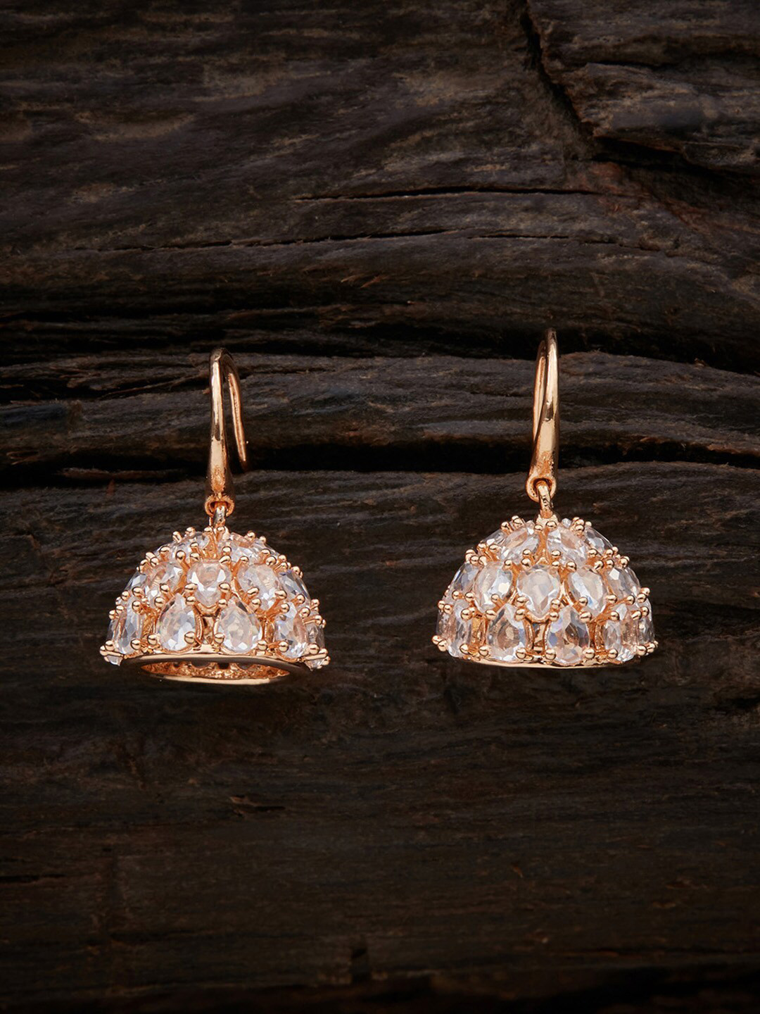 

Kushal's Fashion Jewellery Gold-Toned Contemporary Jhumkas Earrings