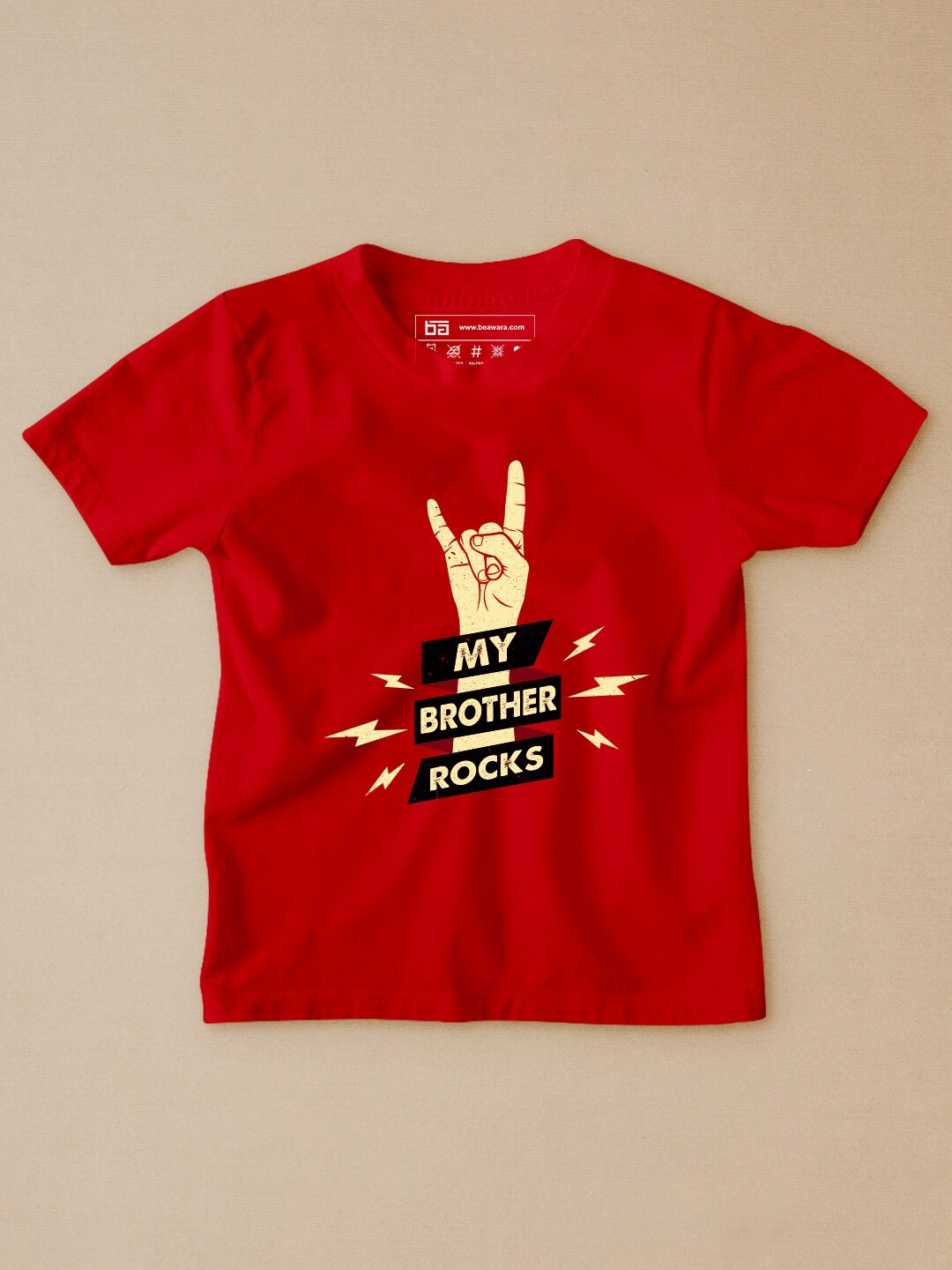 

BE AWARA Kids Red Printed T-shirt