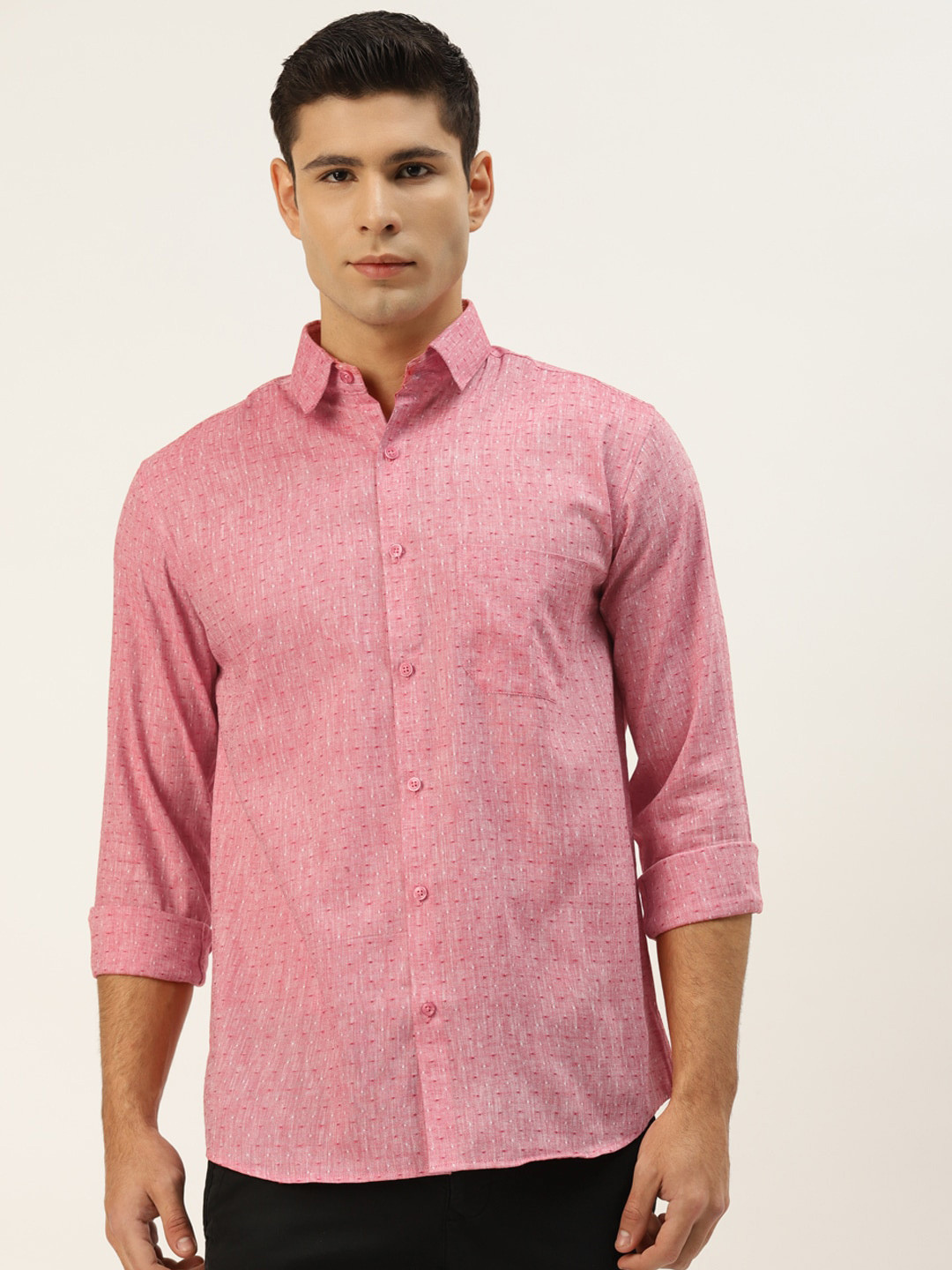 

JAINISH Men Red Regular Fit Smart Casual Shirt