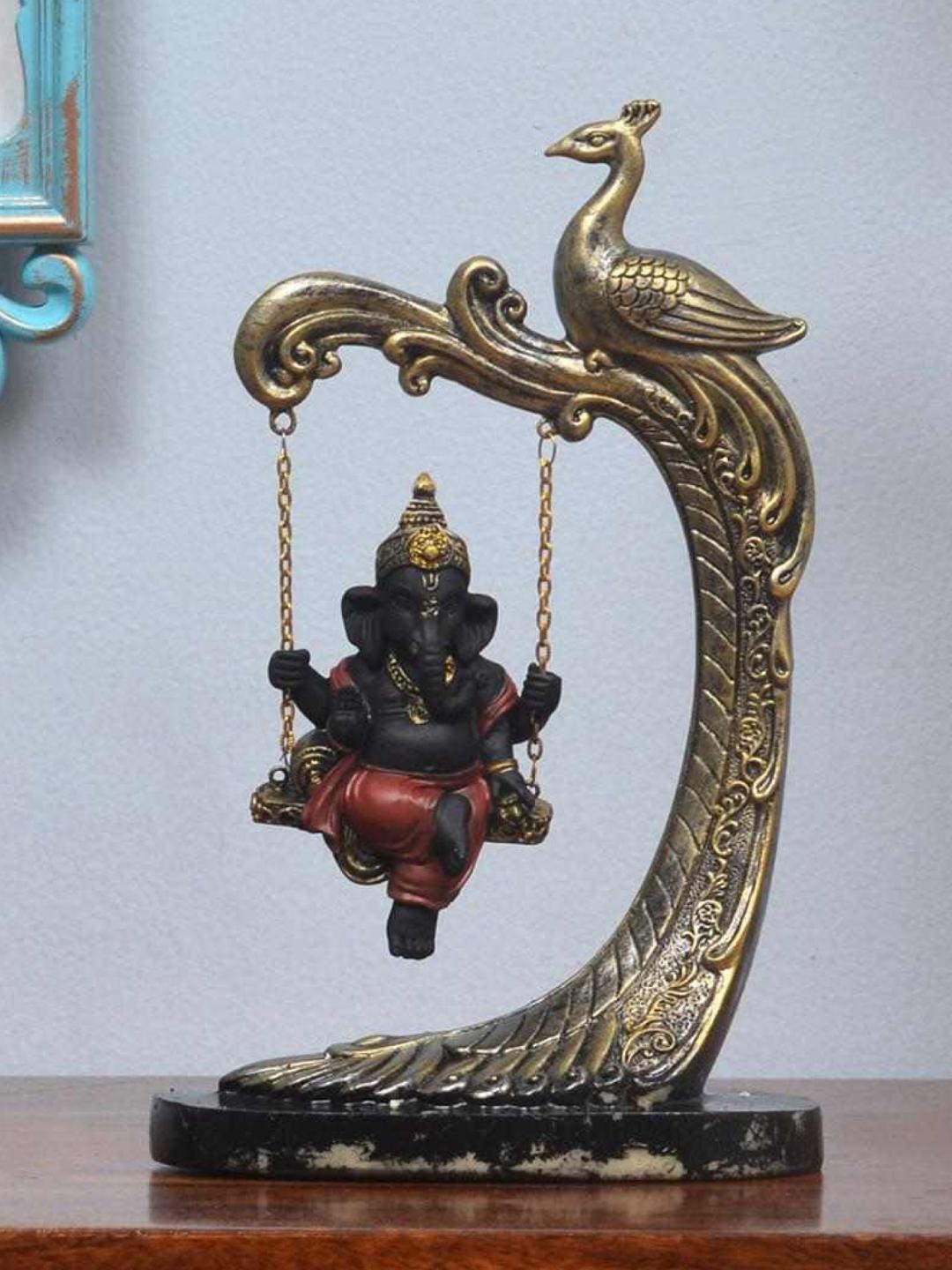 

Athome by Nilkamal Black & Gold Ganesha Idol Showpiece