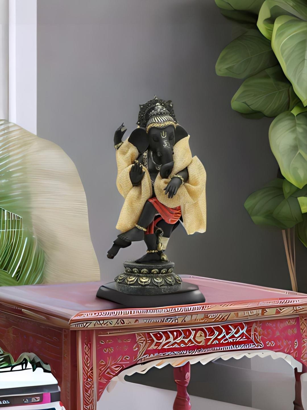 

Athome by Nilkamal Black & Gold-Toned Standing Ganesha Showpiece