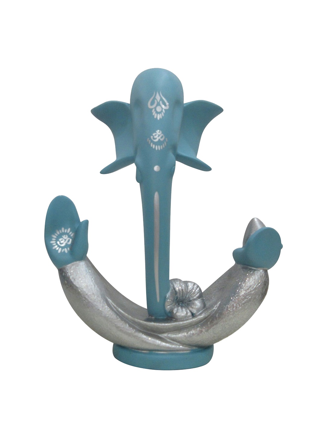 

Athome by Nilkamal Sea Green & Silver Bliss Ganesha Showpiece