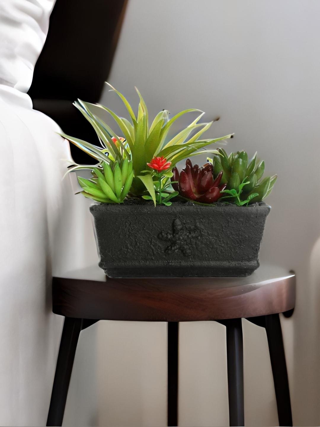 

Athome by Nilkamal Green Artificial Flower with Pot