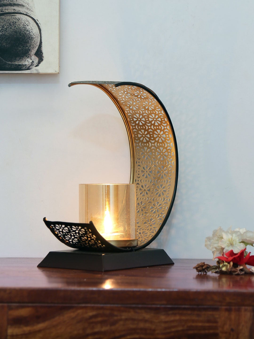 

Athome by Nilkamal Gold-Toned Arc Candle Stand