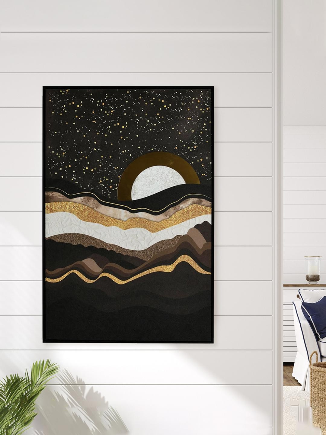 

Athome by Nilkamal Brown & Gold Night Sky Painitng