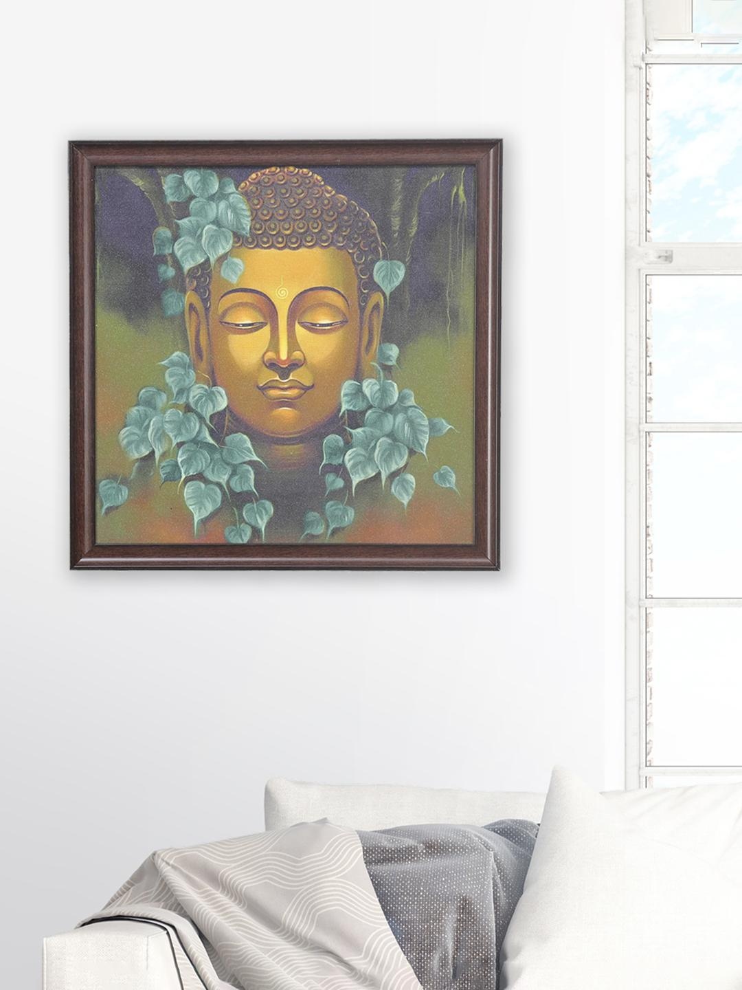 

Athome by Nilkamal Green & Brown Buddha Mukh With Leaf Photo Frame