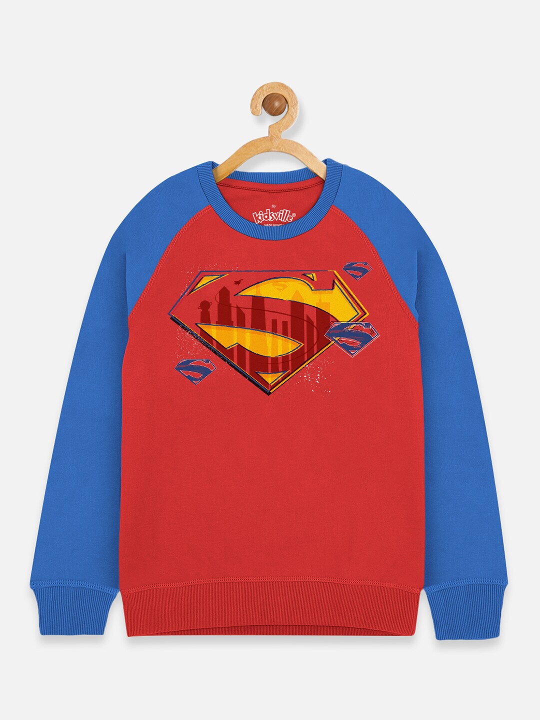 

Kids Ville Boys Red & Blue Superman Printed Sweatshirt