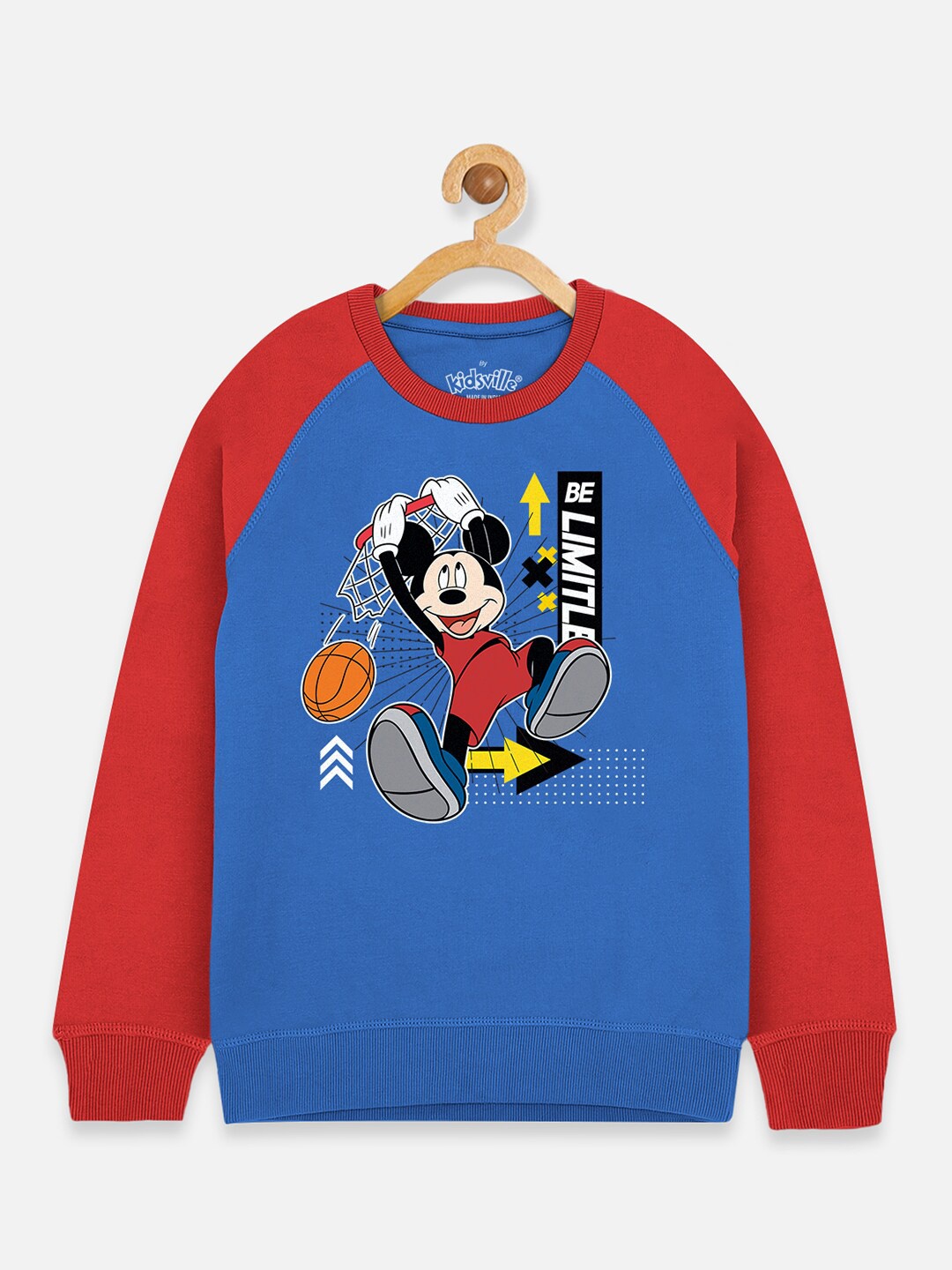 

Kids Ville Boys Blue & Red Mickey Mouse Printed Sweatshirt