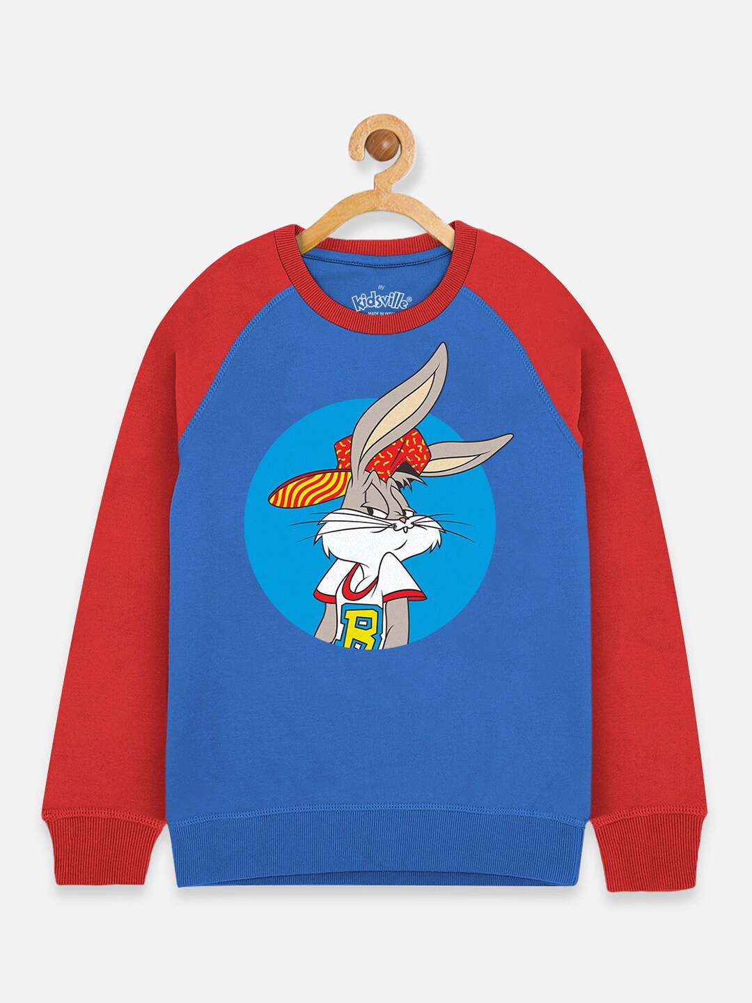 

Kids Ville Boys Red Looney Tunes Printed Round Neck Sweatshirt