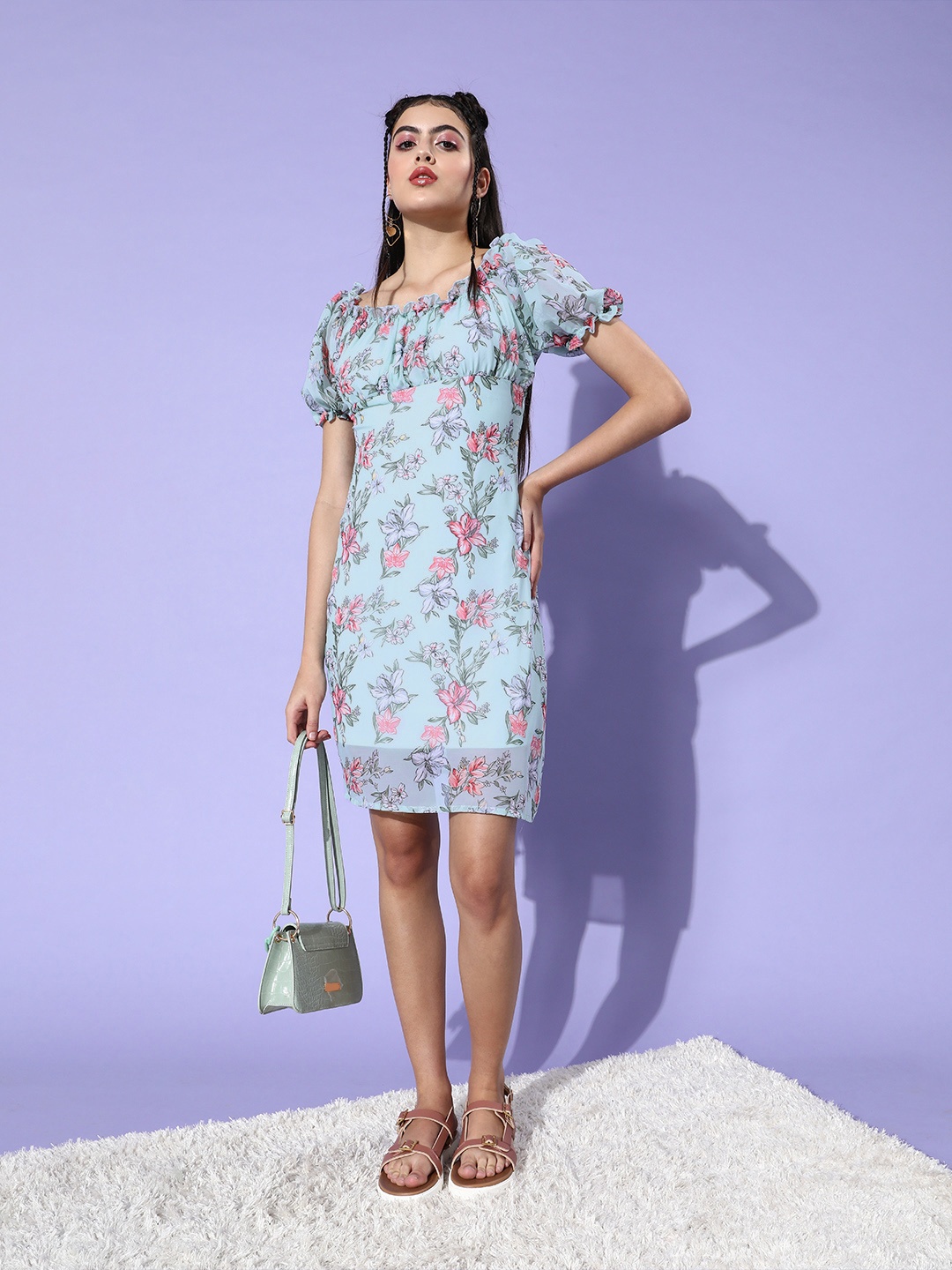 

DODO & MOA Women Multi-Coloured Romantic Florals Dress