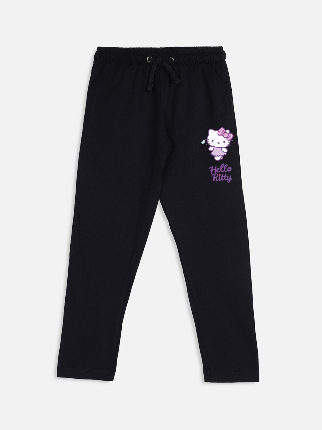 

Kids Ville Girls Black Hello Kitty Printed Lounge Pants