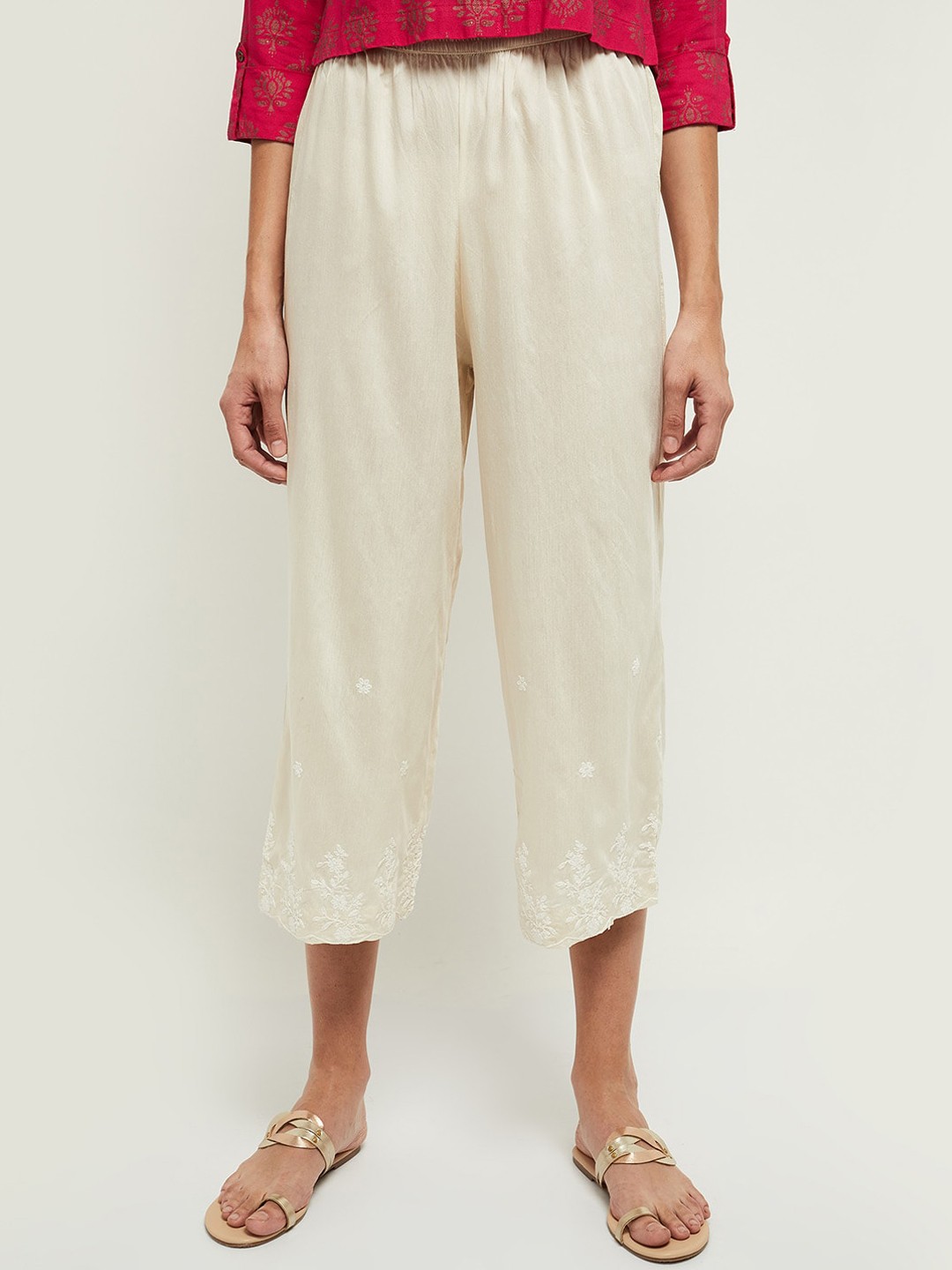 

max Women Off White Culottes Trousers