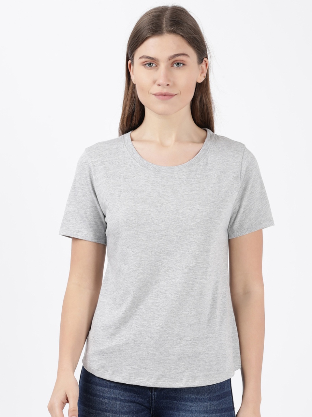 

Jockey Women Grey Melange T-shirt