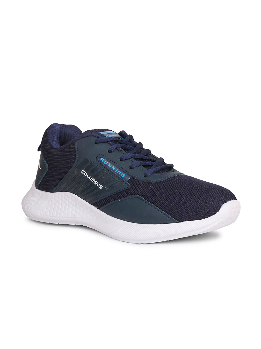 

Columbus Men Blue Mesh Non-Marking Lace-up Running Shoes