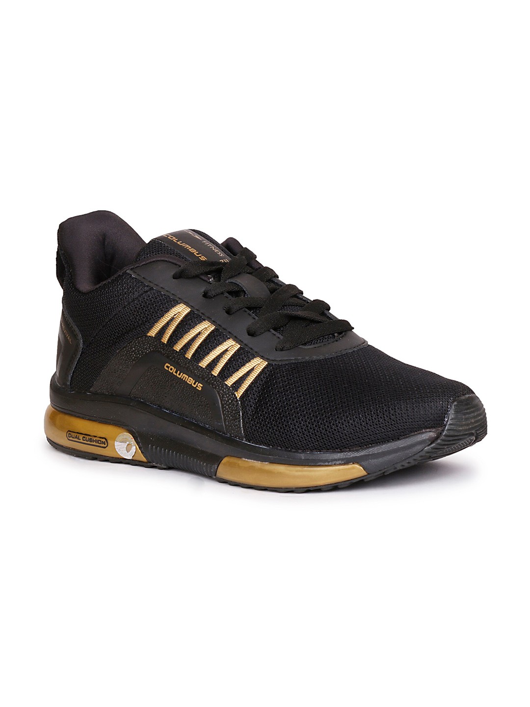 

Columbus Men Black Mesh Running Non-Marking Shoes