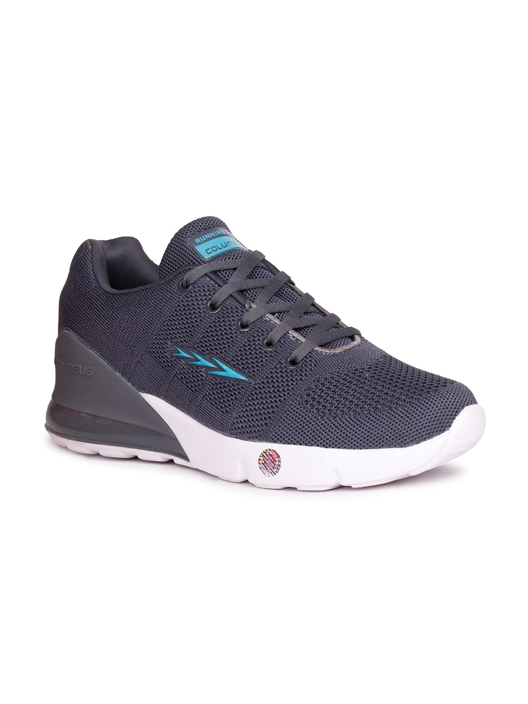 

Columbus Men Grey &Turquoise Blue Running Lite Memory Foam Mesh Running Shoes