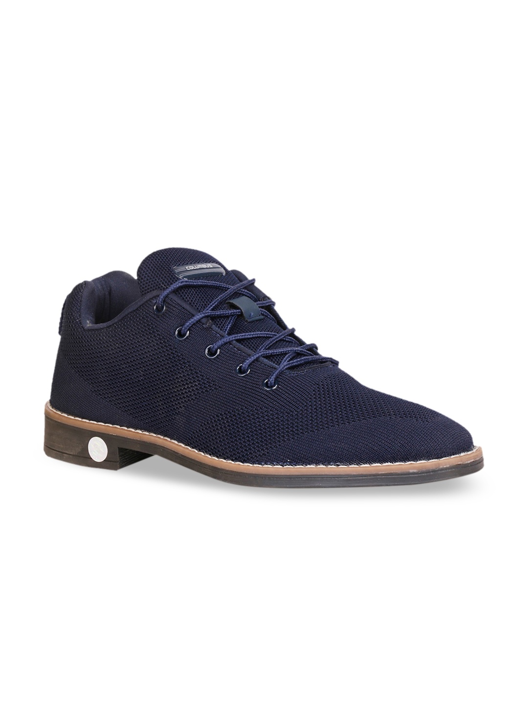 

Columbus Men Navy Blue Woven Design Derbys