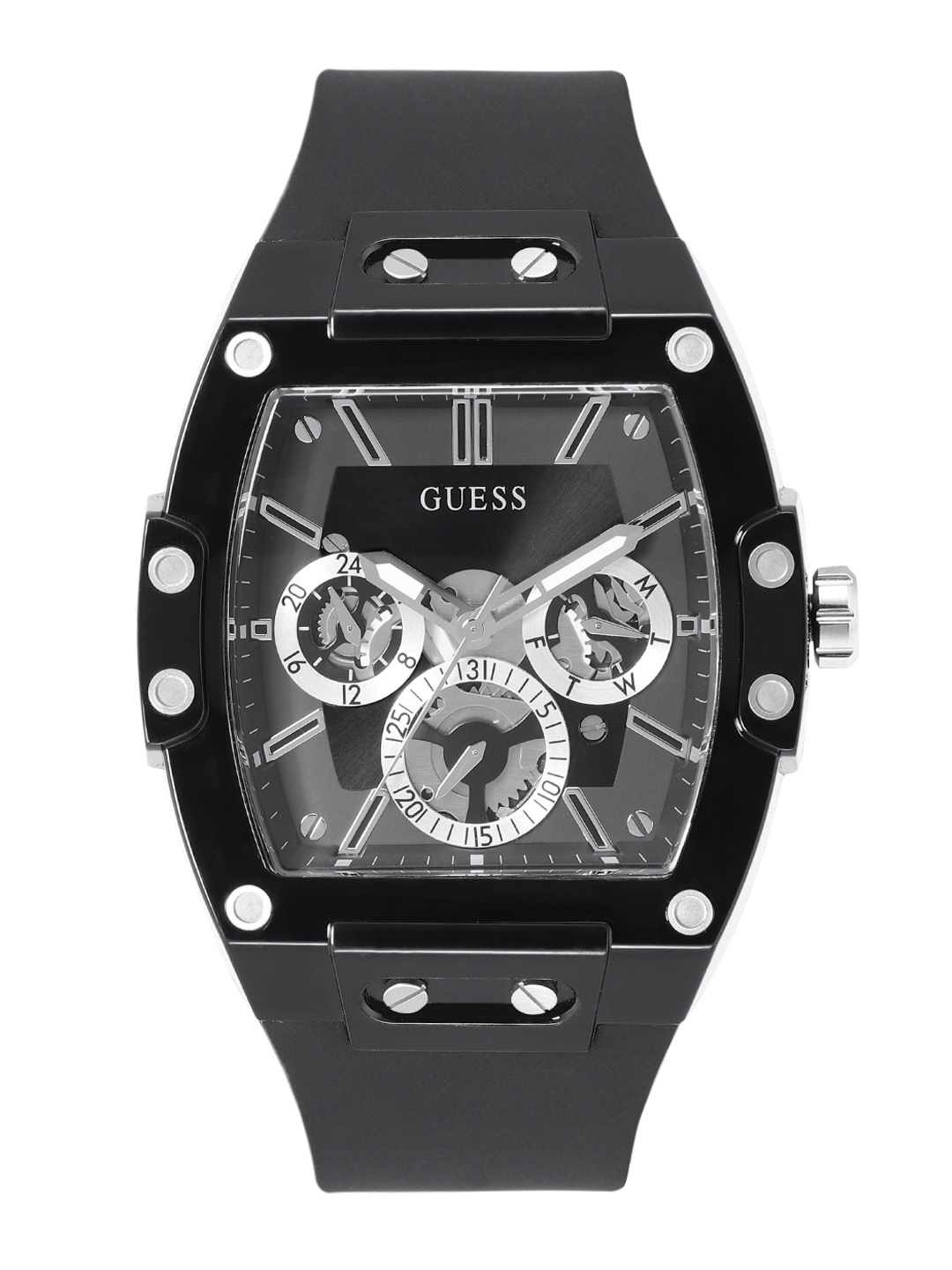 

GUESS Men Black Skeleton Dial & Black Straps Analogue Watch GW0203G3