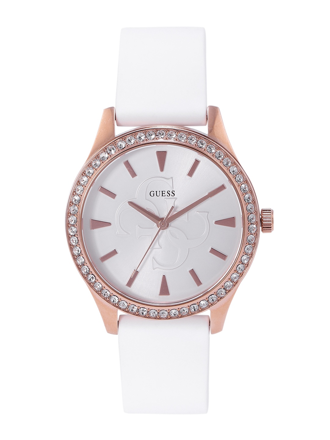

GUESS Women White Patterned Dial & White Straps Analogue Watch GW0359L2