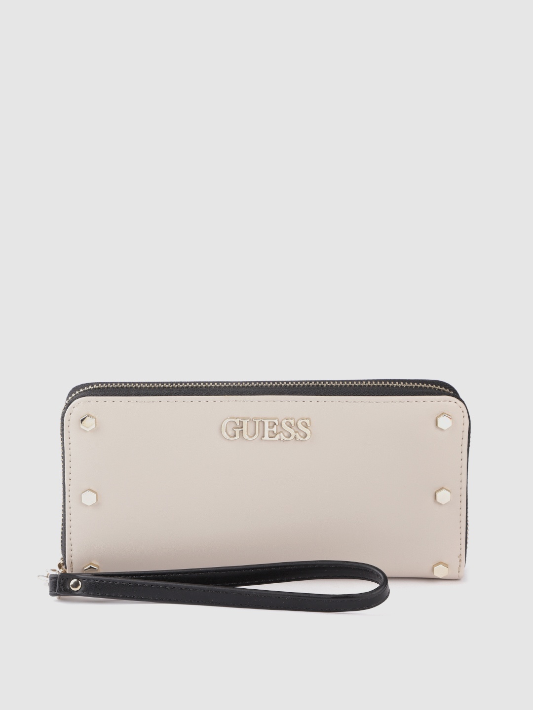 

GUESS Women Grey Solid Zip Around Wallet