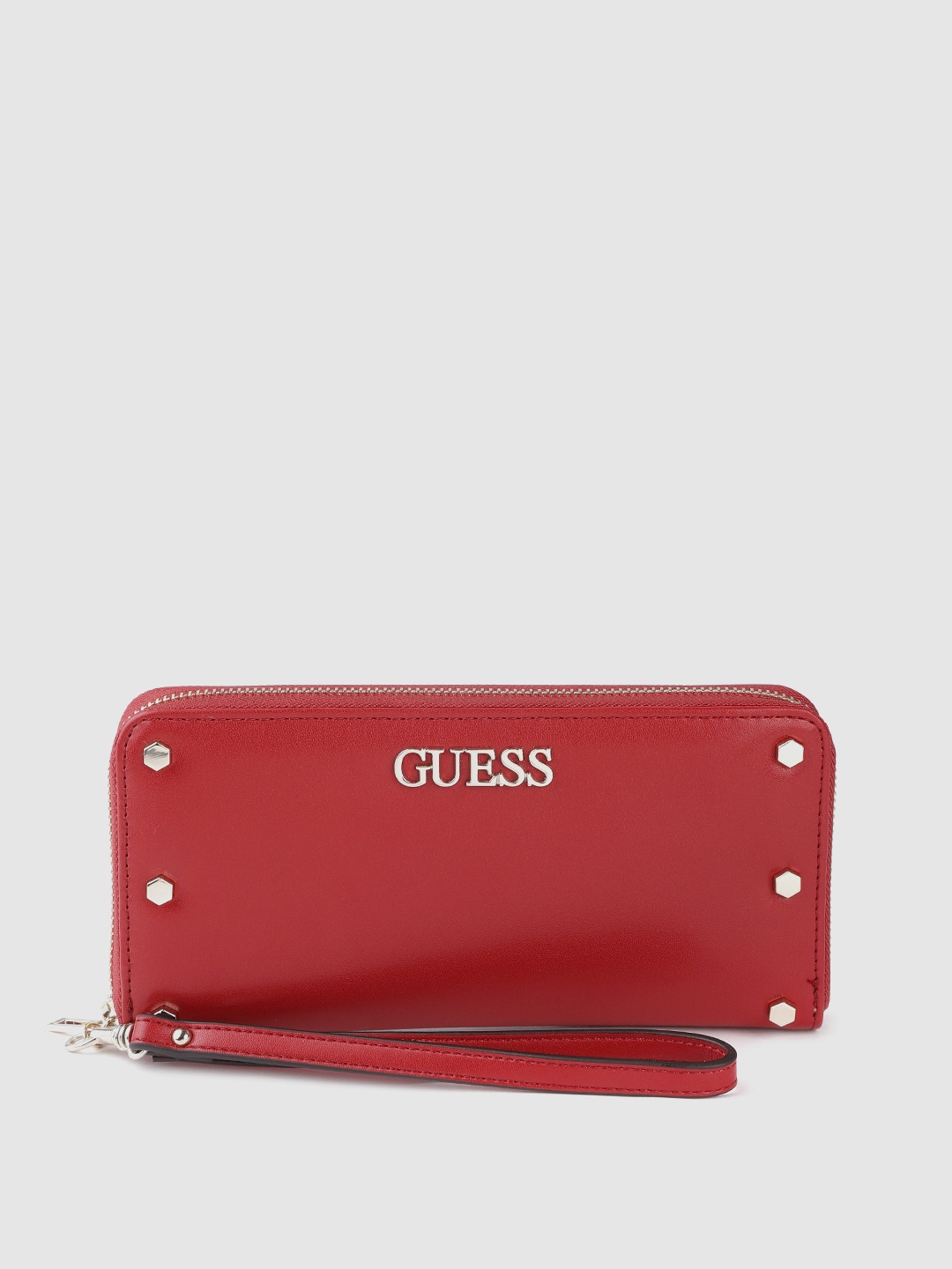 

GUESS Women Maroon Solid Zip Around Wallet