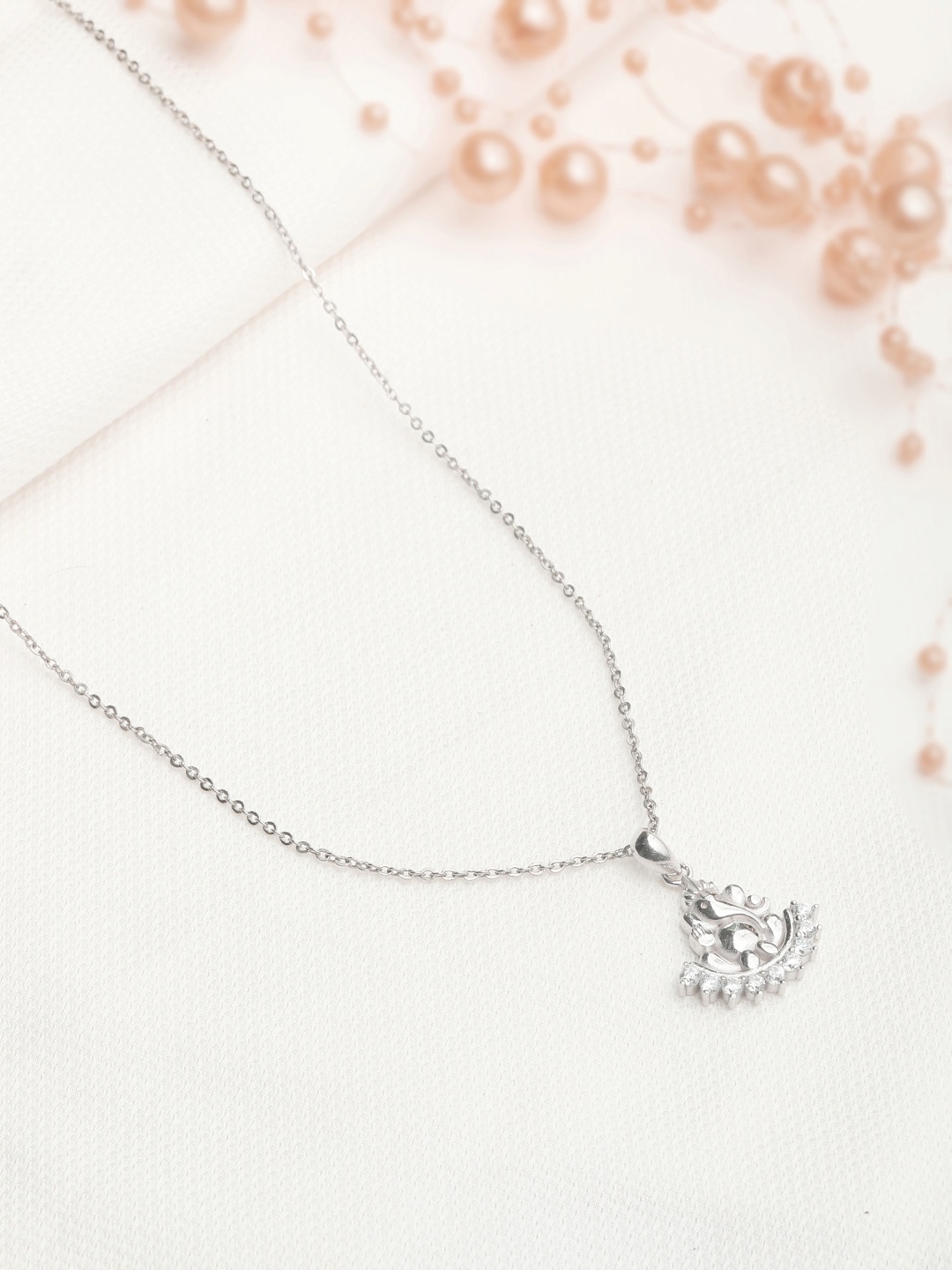 

Zavya 925 Sterling Silver Rhodium-Plated Chain With Pendant