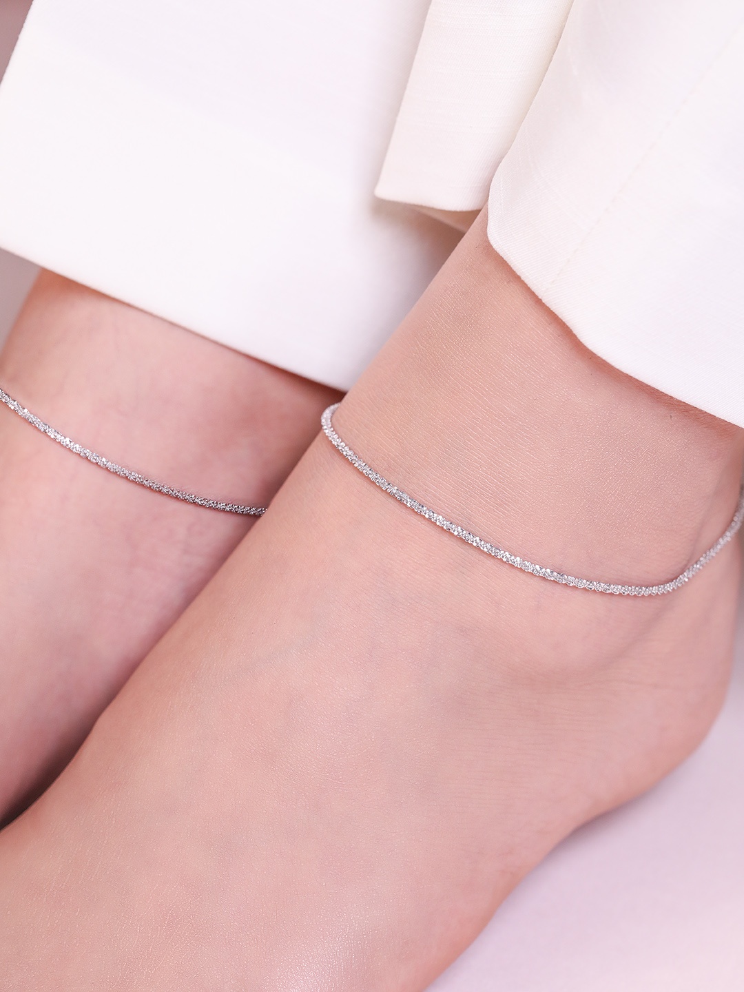 

Zavya 925 Sterling Silver Rhodium-Plated Anklet