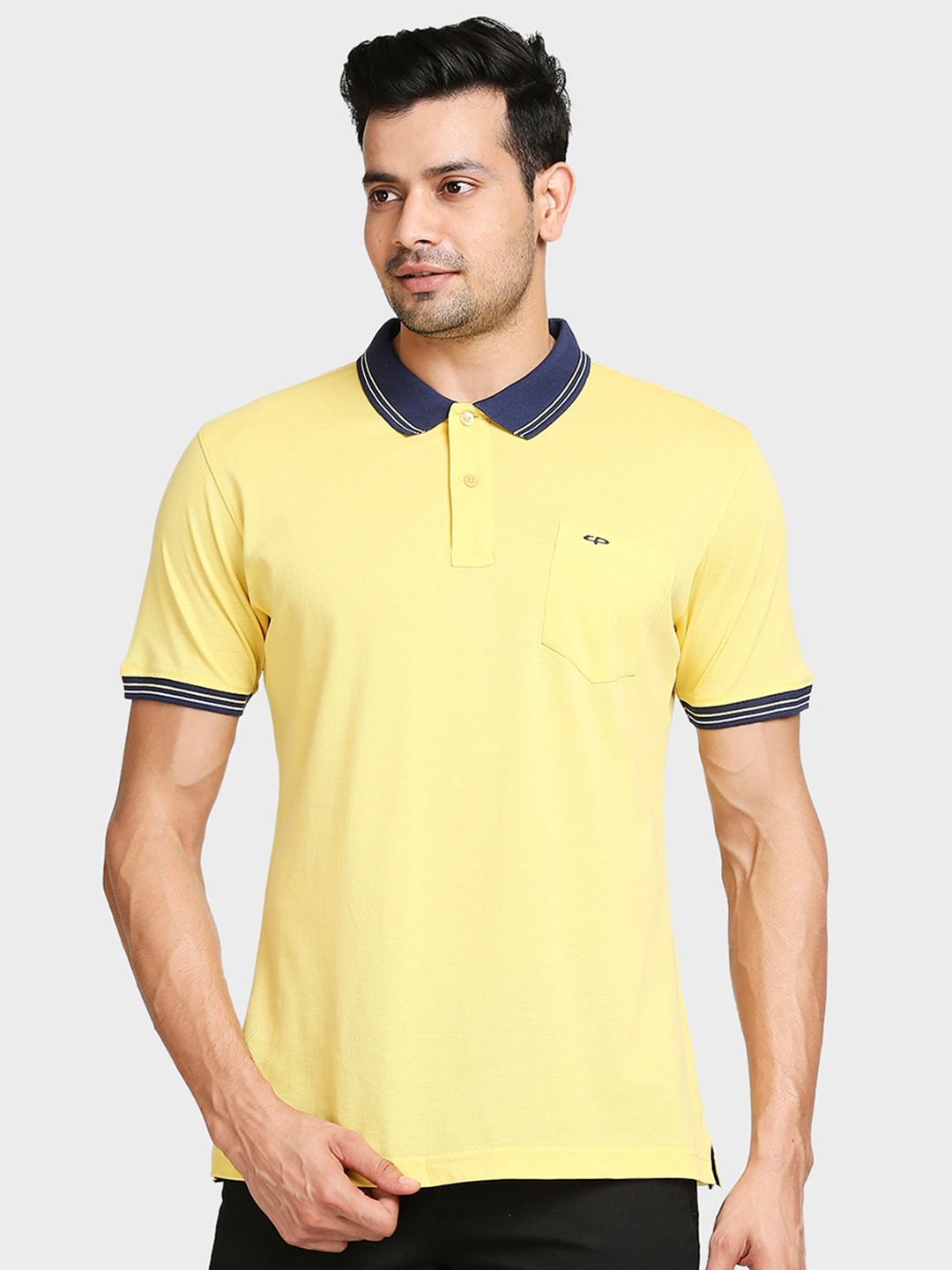 

ColorPlus Men Yellow Polo Collar T-shirt