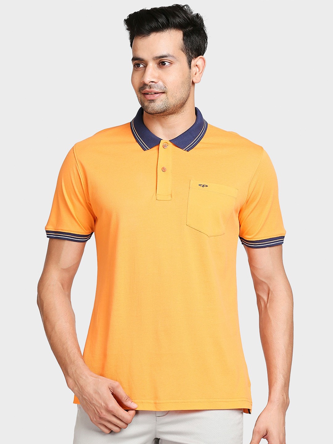 

ColorPlus Men Orange Polo Collar T-shirt