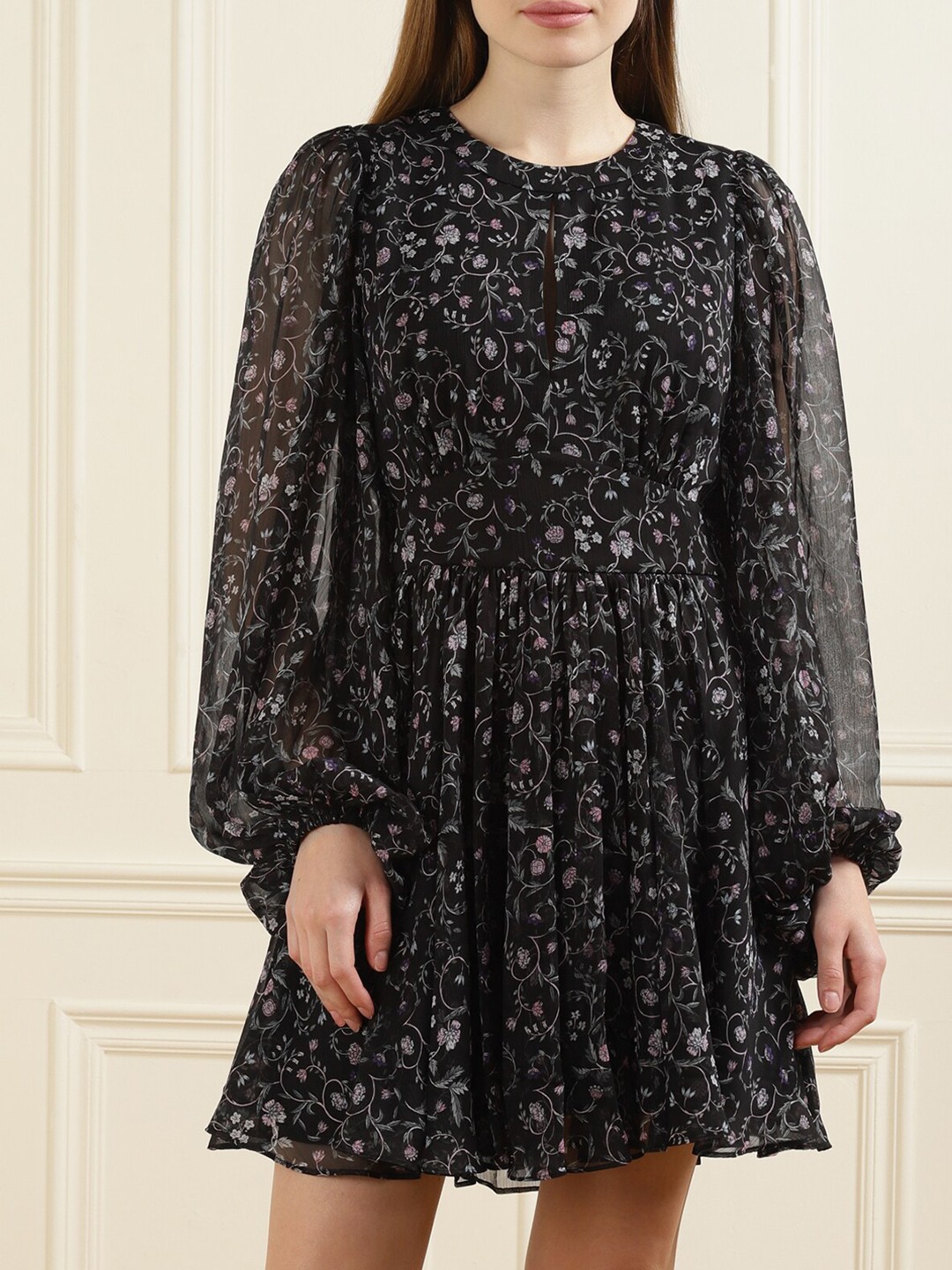 

Ted Baker Woman Black Printed Skater Dress