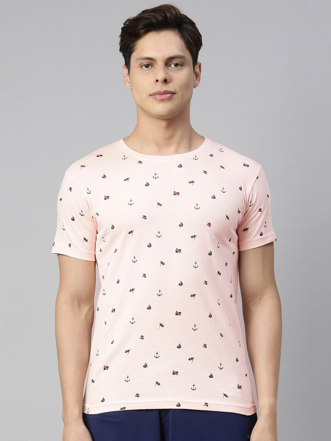 

Kryptic Men Pink Printed T-shirt