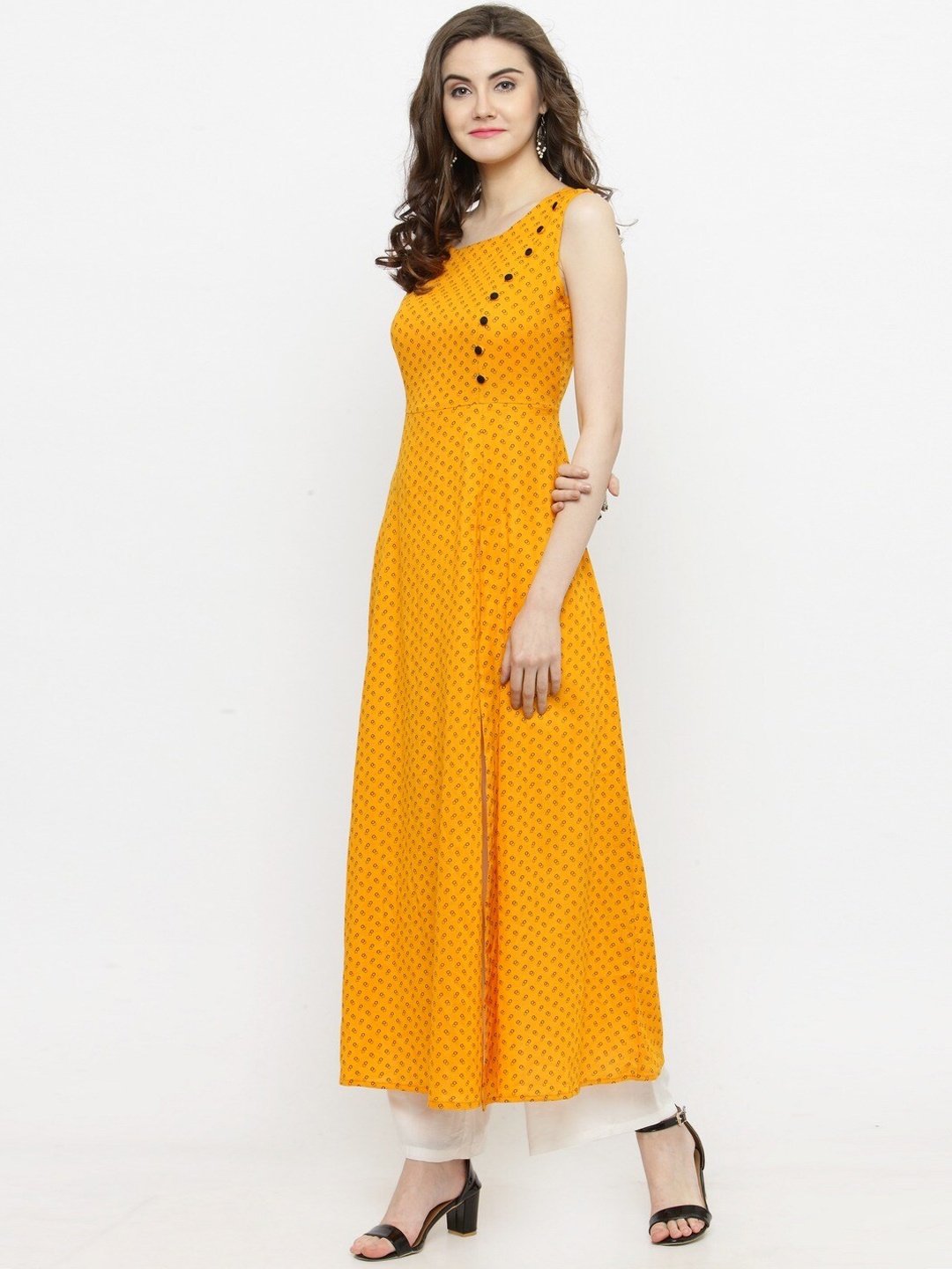 

Sera Women Yellow Printed Kurta with Trousers