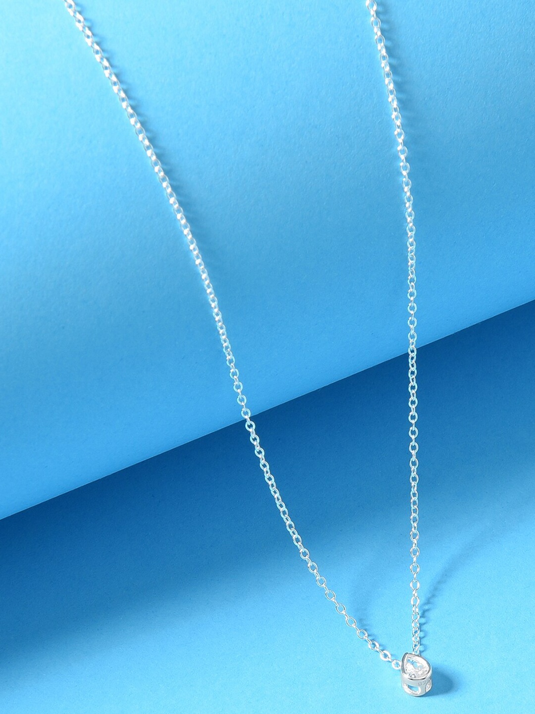 

Accessorize London Women 925 Pure Sterling Silver CZ Teardrop Pendant Necklace