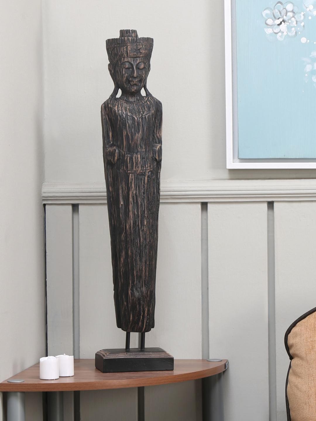

Athome by Nilkamal Red And Brown Standing Buddha Showpiece
