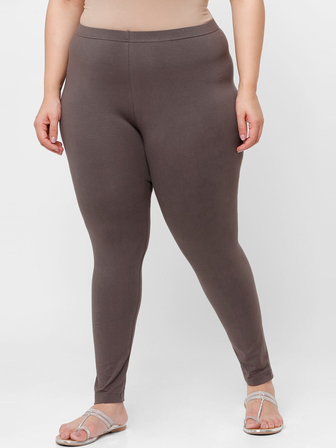 

De Moza Women Grey Solid Plus Size Leggings