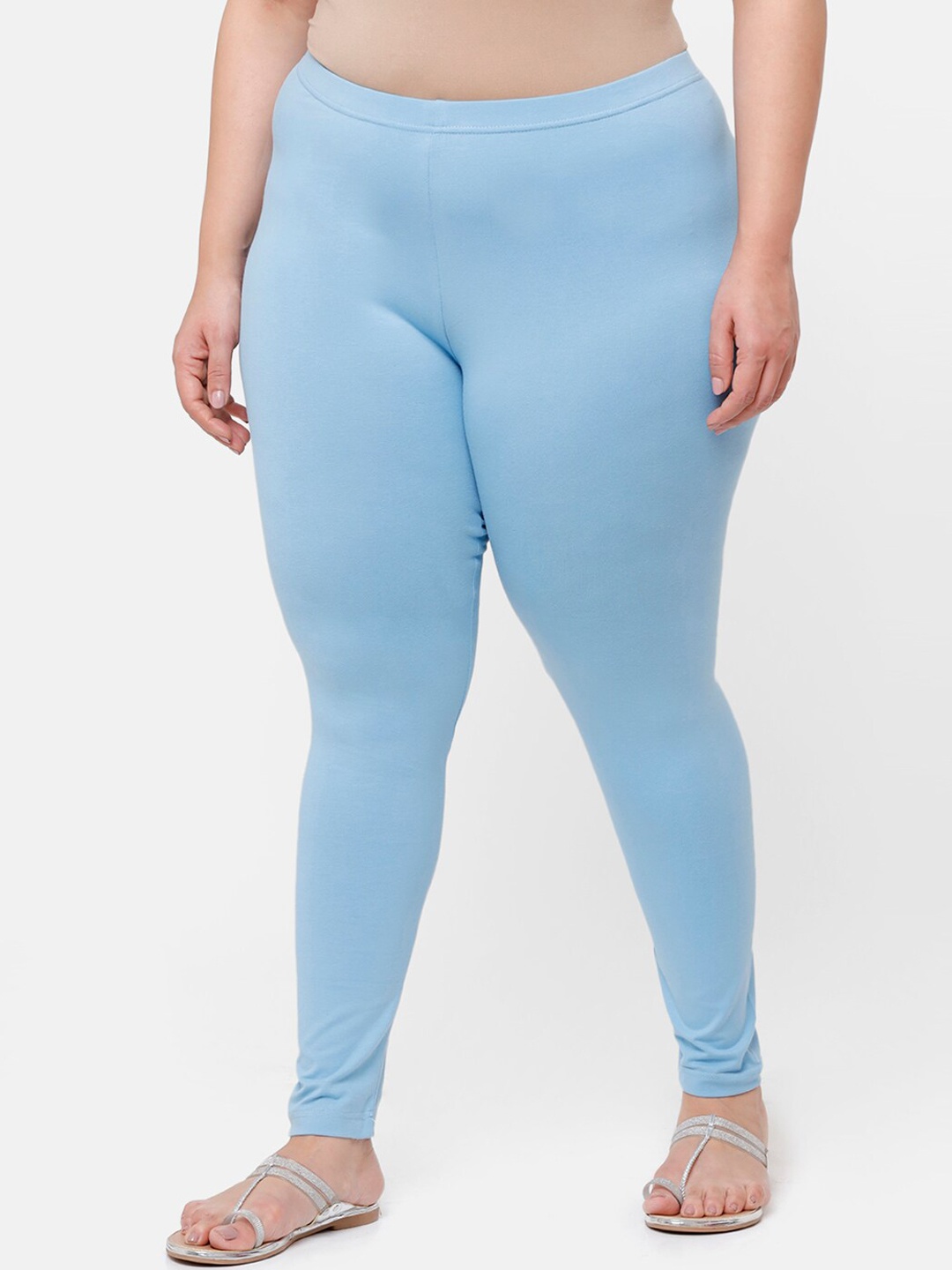 

De Moza Women Blue Solid Churidar-Length Leggings