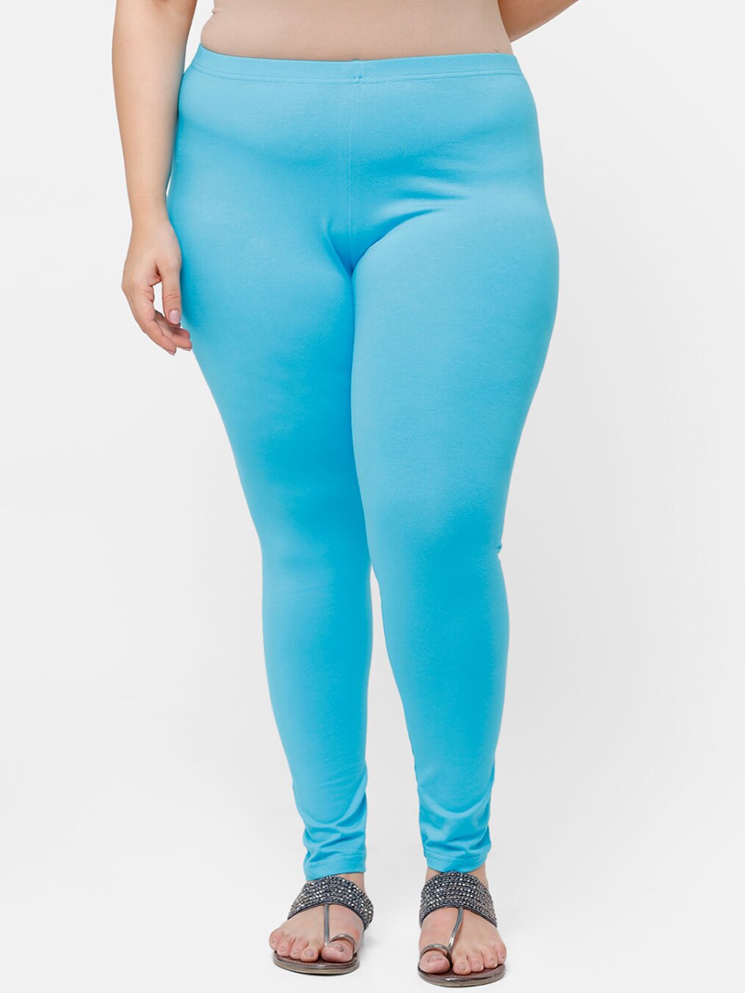 

De Moza Women Blue Solid Churidar Leggings
