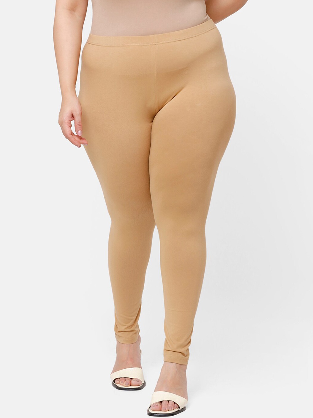 

De Moza Women Beige Solid Ankle-Length Leggings