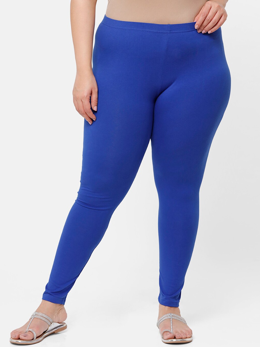 

De Moza Women Blue Solid Churidar-Length Leggings