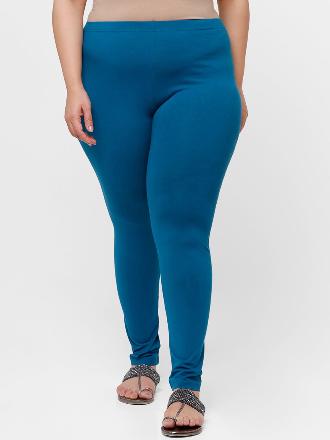 

De Moza Women Turquoise Blue Solid Ankle-Length Leggings