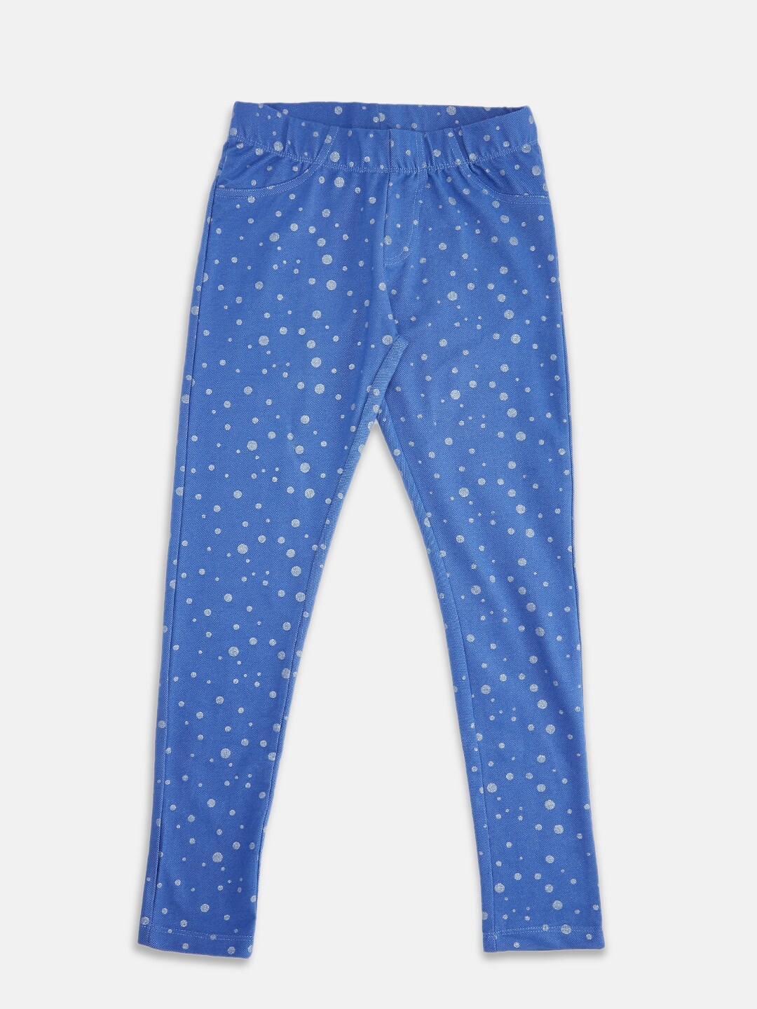 

Pantaloons Junior Girls Blue & White Printed Jeggings