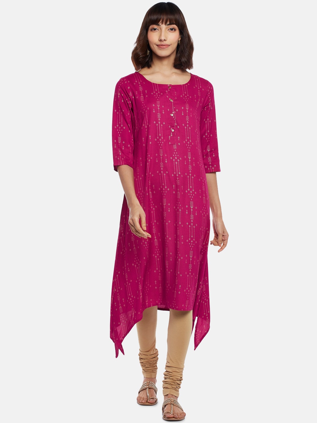 

RANGMANCH BY PANTALOONS Woman Fuchsia Printed Kurta