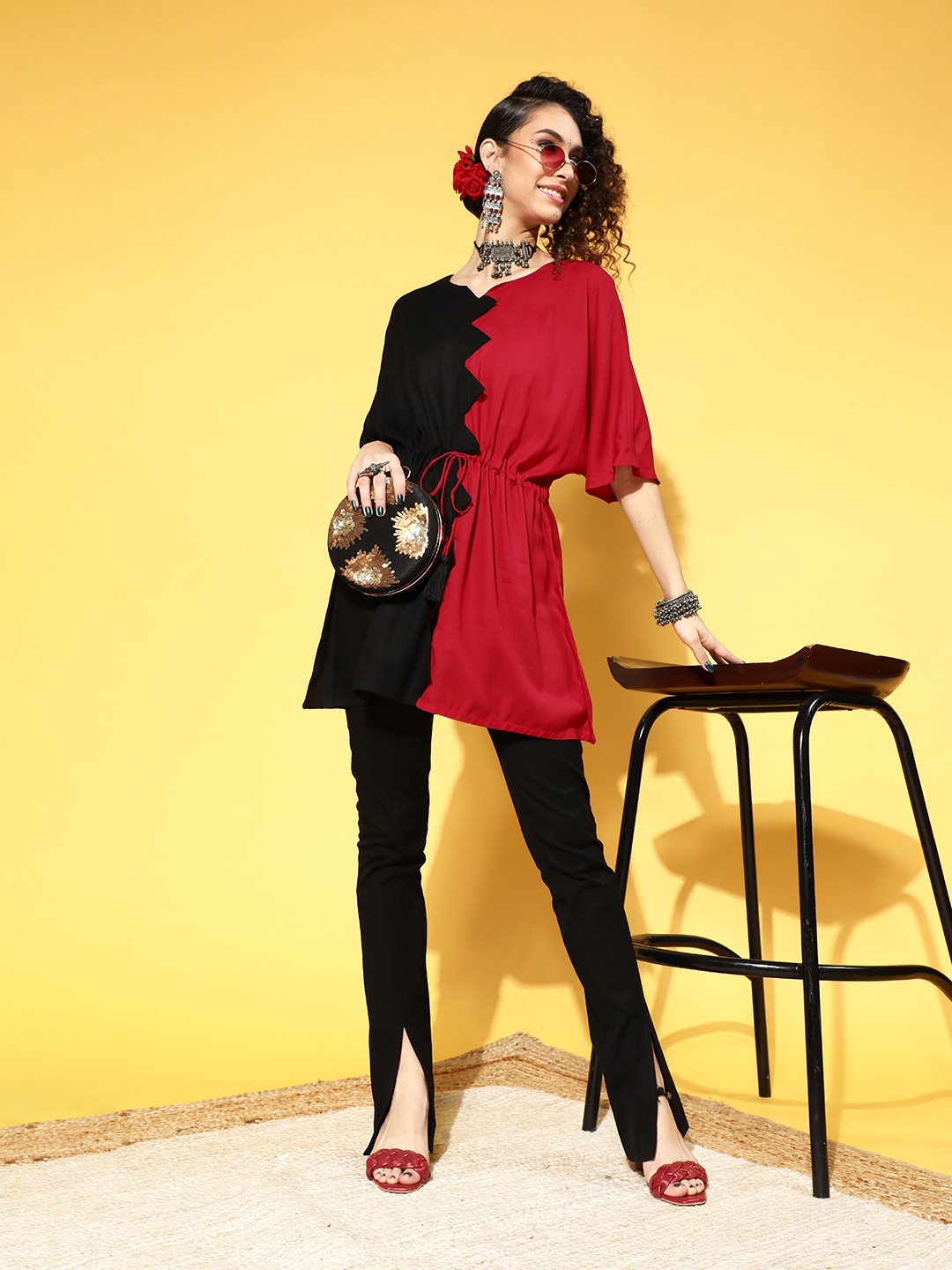 

Anouk Stylish Black Viscose Rayon New Age Kaftan Kurta